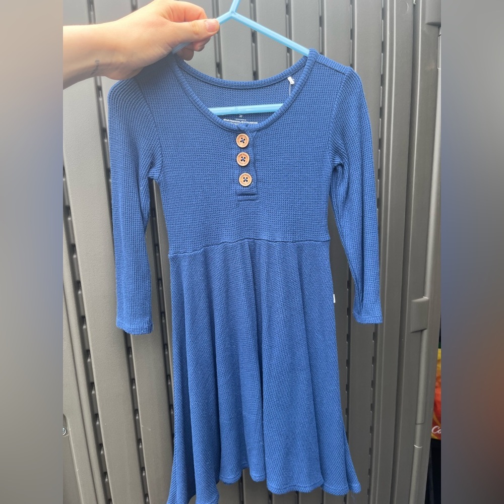 Posh Peanut Blue Waffle Knit Dress